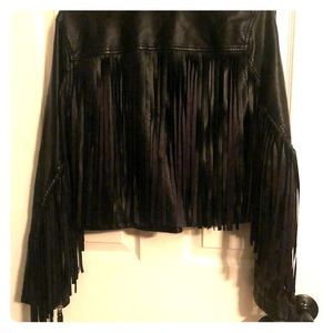 Fringe leather jacket